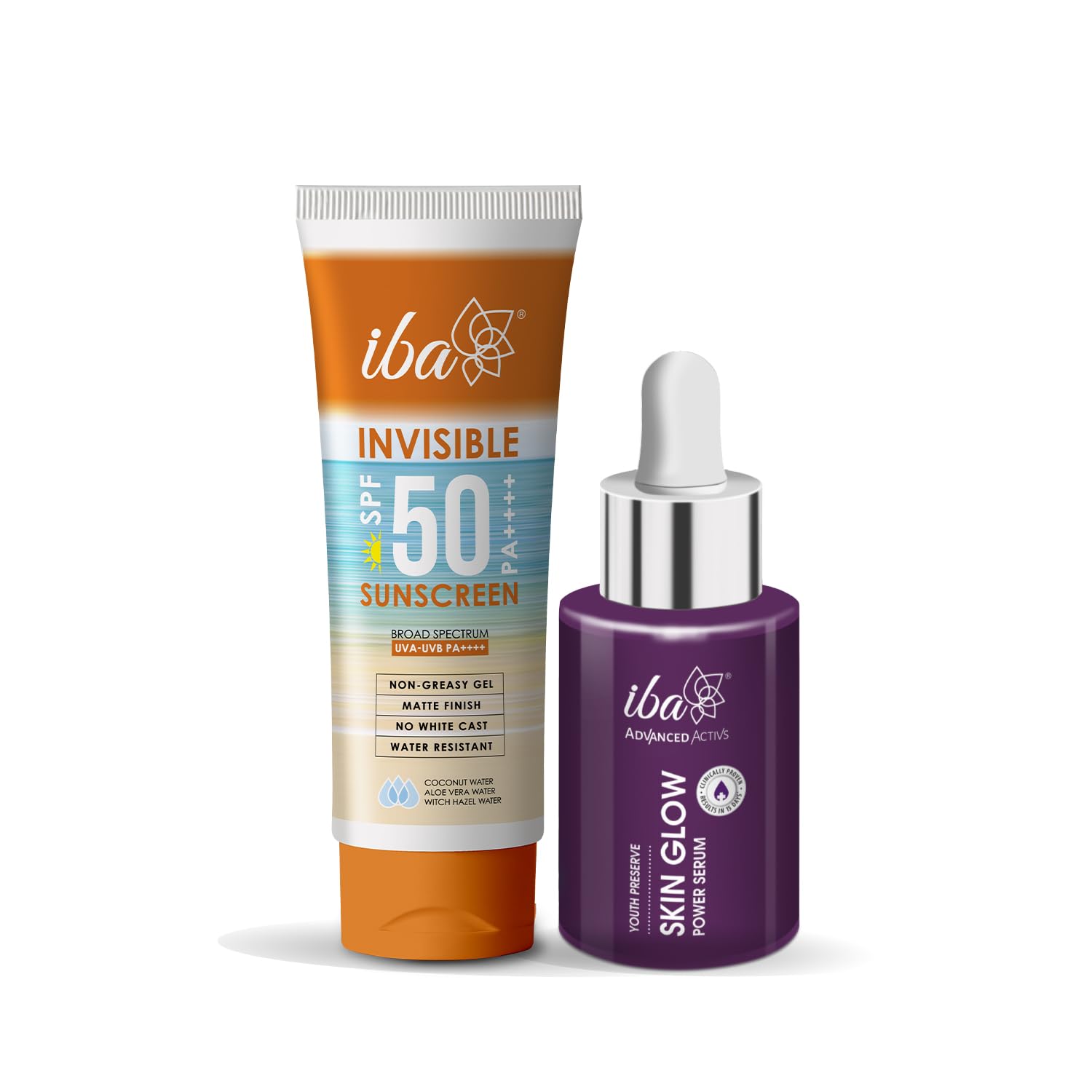 Iba Summer Special Skin Care Combo Vitamin C Serum 30ml + Matte Finish Sunscreen 100g | For Radiant Skin with Brighten Skin Tones and Sun Spots | Halal Certified & Vegan
