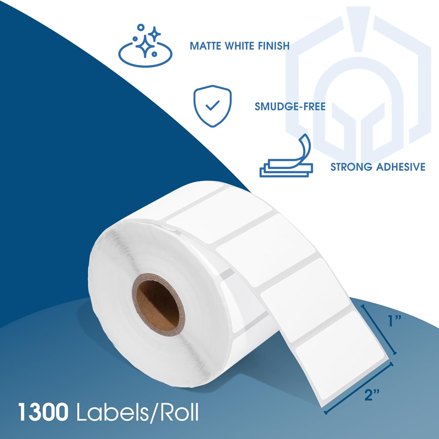 Spartan Industrial - 2" X 1” Direct Thermal Labels (13000 Count, 10 Rolls) - Perforated UPC Barcode Stickers, SKU Labels, Address and Mailing - Compatible with Zebra and Rollo Printers