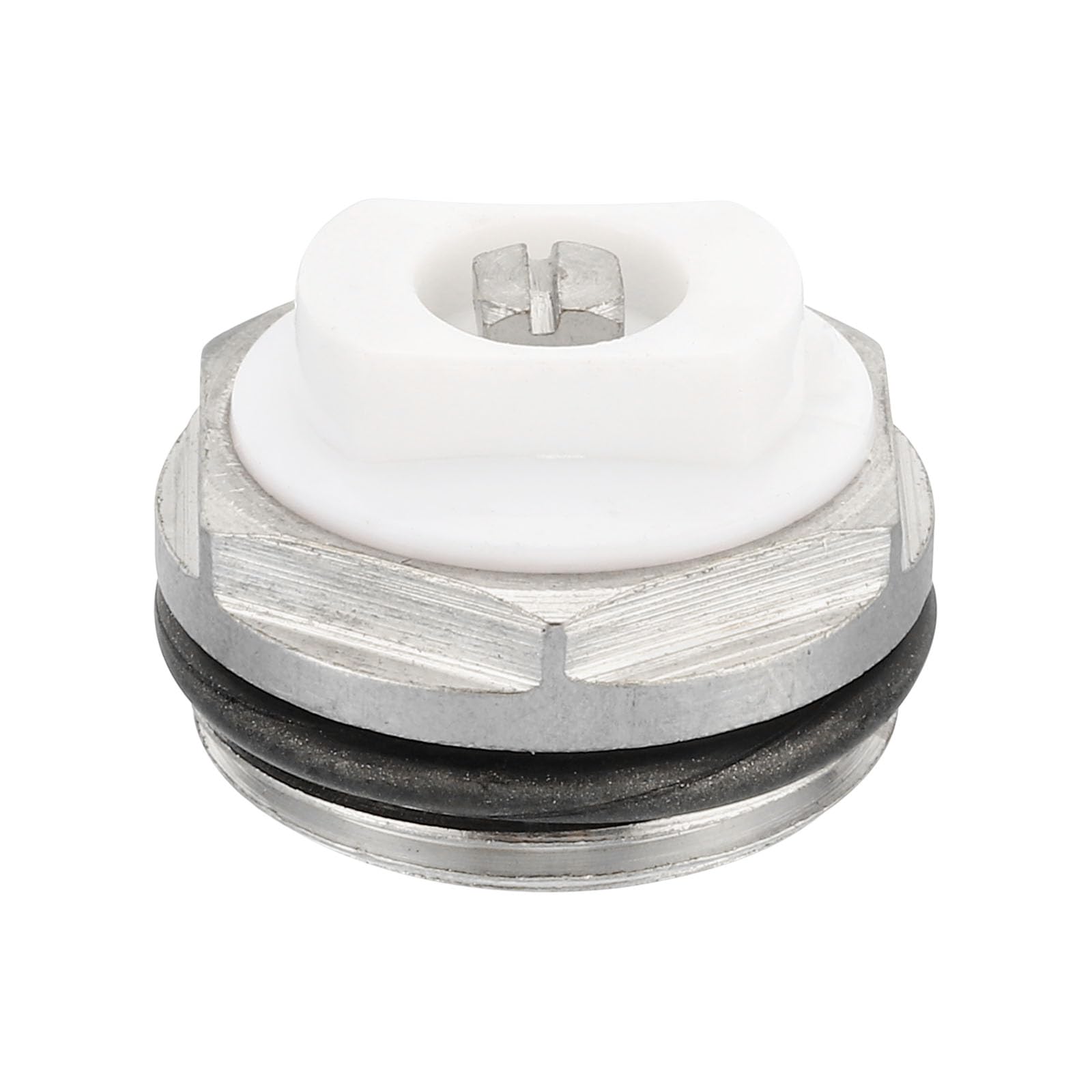 PATIKIL 3/4" BSP Male Thread Manual Radiator Air Vent Plug Valve, Nickel Plated Brass Plug for Radiator Heater Silver White