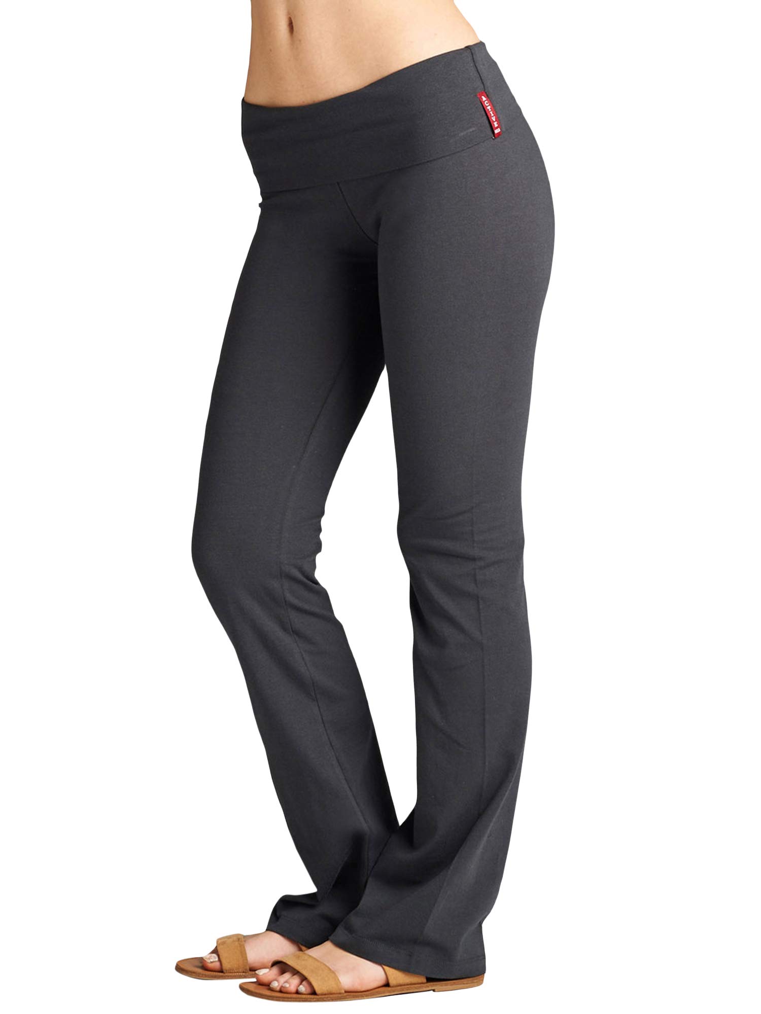 Women & Juniors Active Workout Fitness Stretch Comfy Lounge Flare Fit Yoga Pants Charcoal
