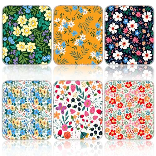 Image of Redbaker 6 Pcs Reusable Paper Towels Rolls Kitchen Towels Bulk Washable Paperless Cloth Cotton Hand Napkins with Cardboard Reusable Napkins for Kitchen Bathroom (Flower Pattern)
