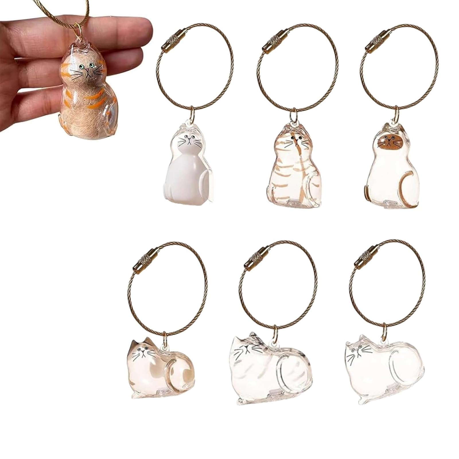 Generic Pet Fur Memorial Keychain-Transparent cat Hair - memorials and funerary pet | Mubboo