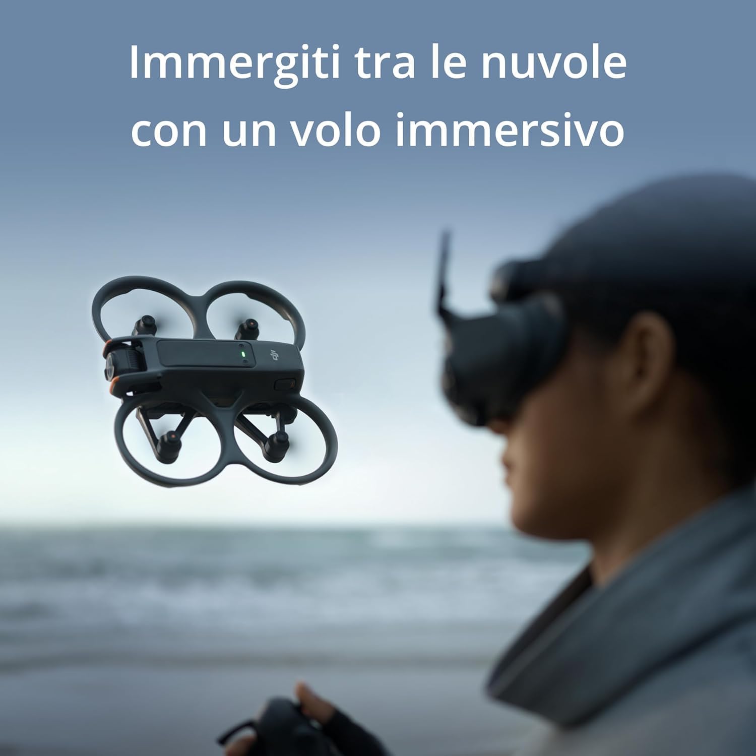 DJI Avata 2 Fly More Combo (1 batteria), Drone FPV con fotocamera 4K, Paraeliche integrati, 360 semplificati con una sola pressione, Goggles 3 e RC Motion 3 inclusi