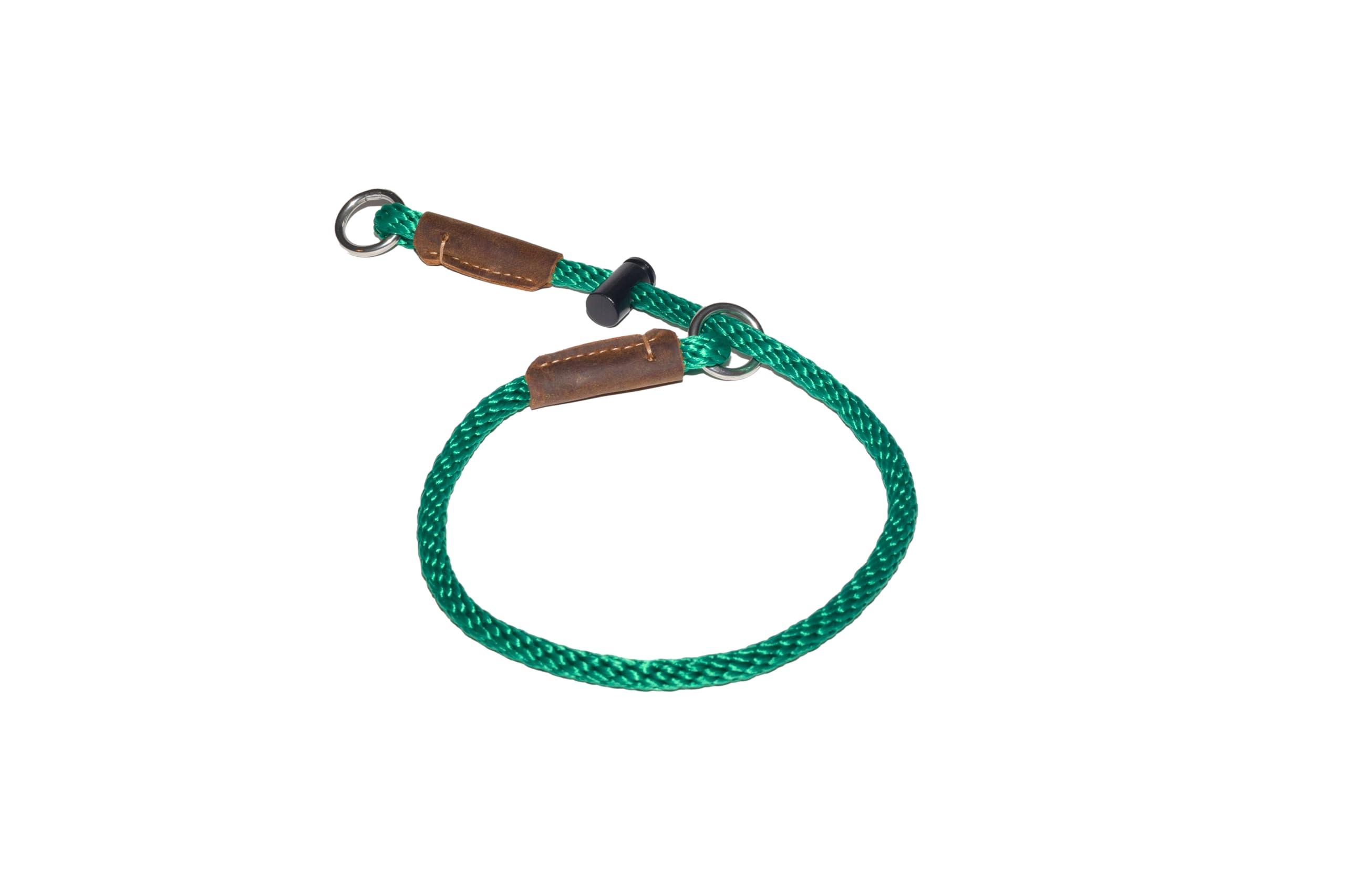 Slip dog collar/PREMIUM/Training collar/Choke collar/Dominant dog collar/8mm Polypropylene rope with a snug adjustable stopper/toggle (Small, Hunter Green)