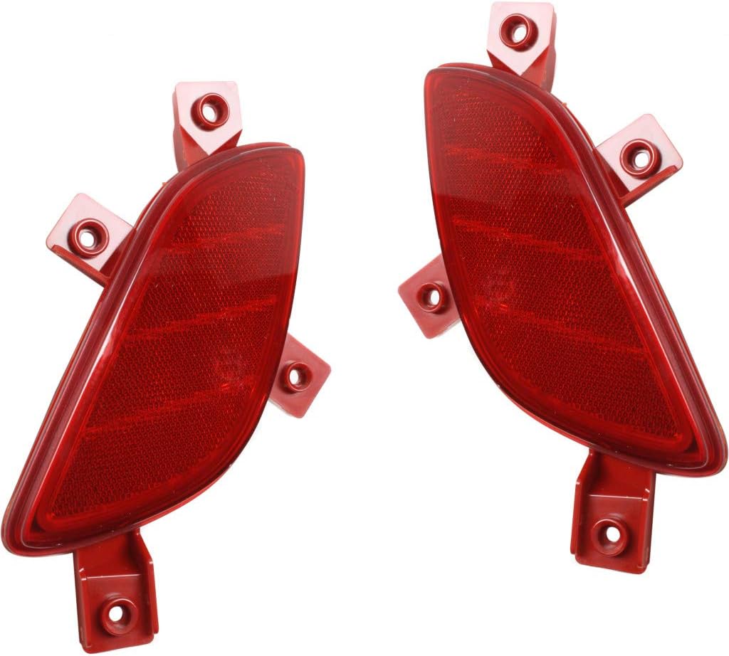 CarLights360 For Hyundai Elantra Reflector 2013 2014 2015 2016 Pair Driver and Passenger Side Rear | LED | Hatchback | GT Model | DOT Certified | HY1184111 | HY1185111 | 92405-A5100