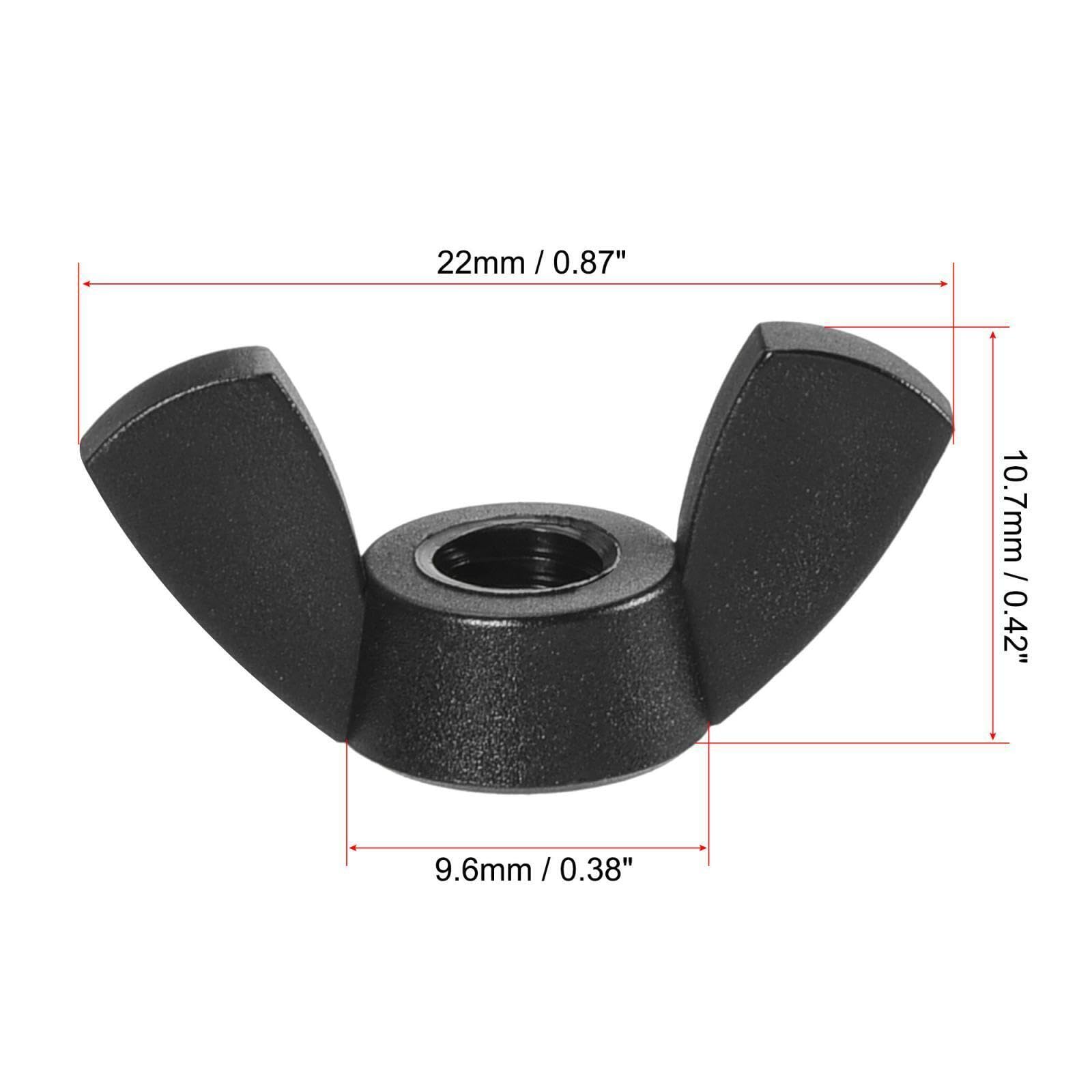 Tool Parts and Accessories M5 Wing Nuts Nylon Butterfly Nut Hand Twist Tighten Fasteners Black 50pcs (#CN-140824-08342)