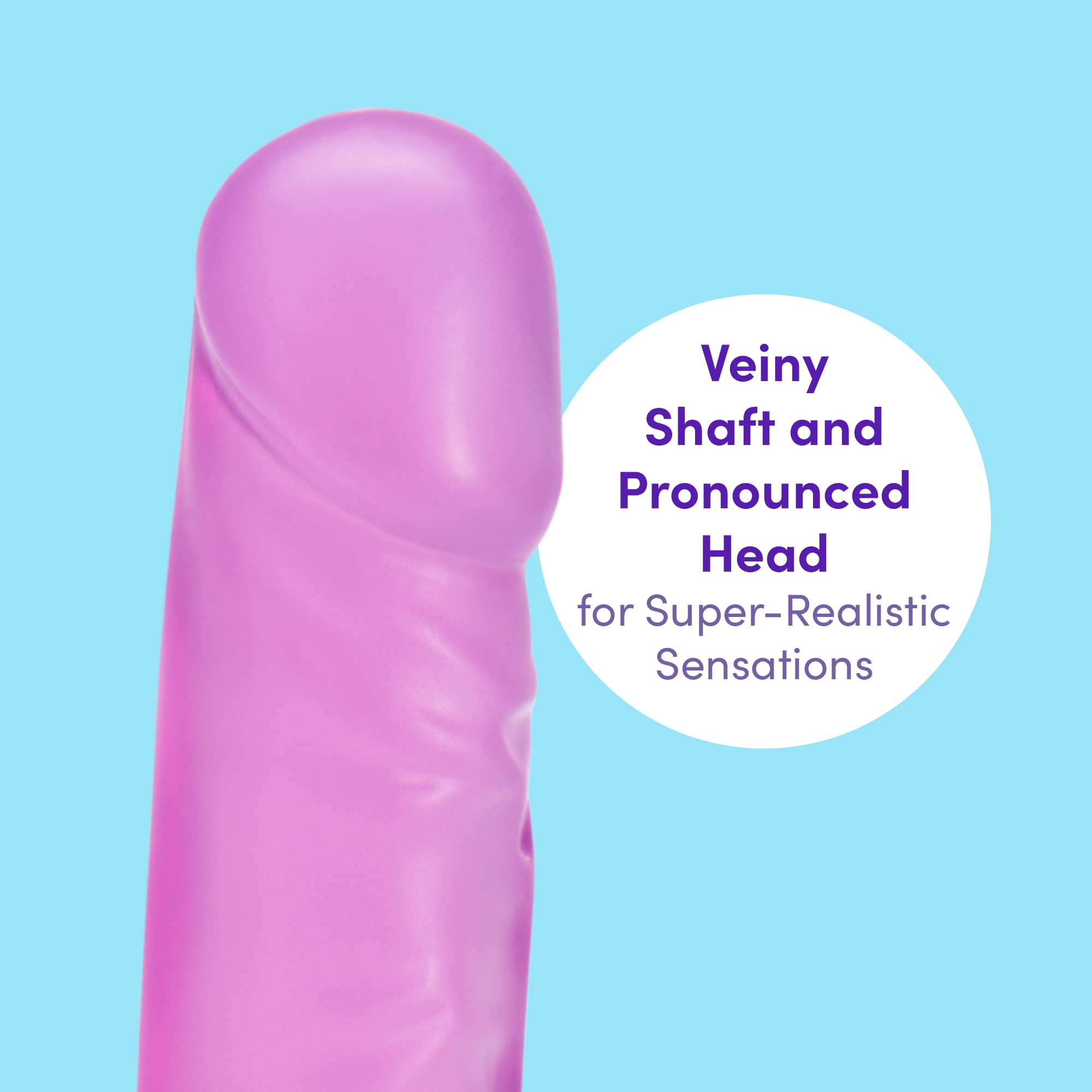 Lovehoney Realistic Dildo - 7 Inch with Suction Cup - Girthy Dildo for Women - Thick, Firm but Flexible - Harness Compatible Strap On - Adult Sex Toy - Waterproof - Clear