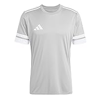 adidas Uomo SQUADRA25 Jersey Short Sleeve, Team Light Grey/White