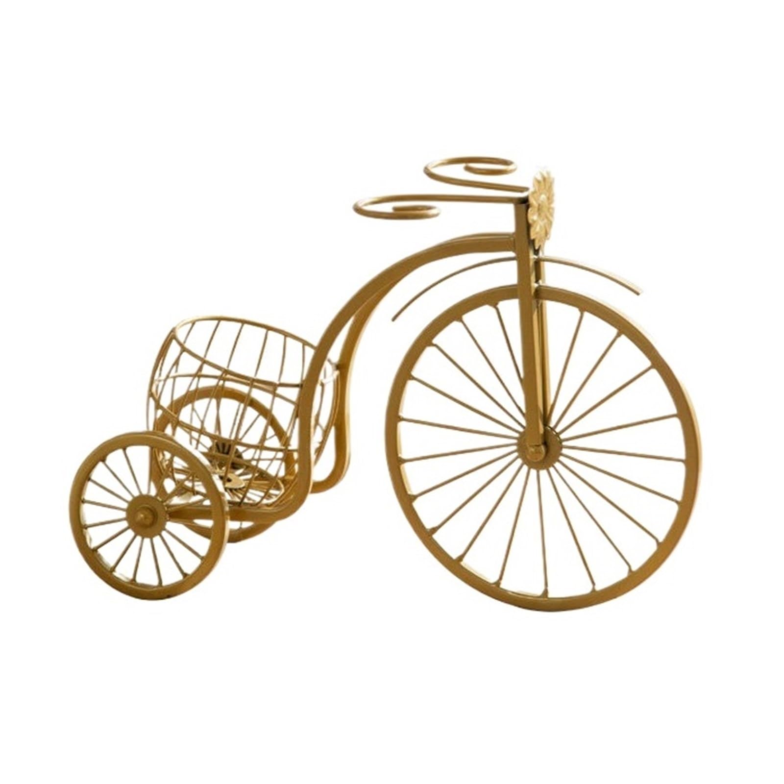 SDA287MZ Storage Gold-Colored Bicycle Wine Rack Wrought Iron