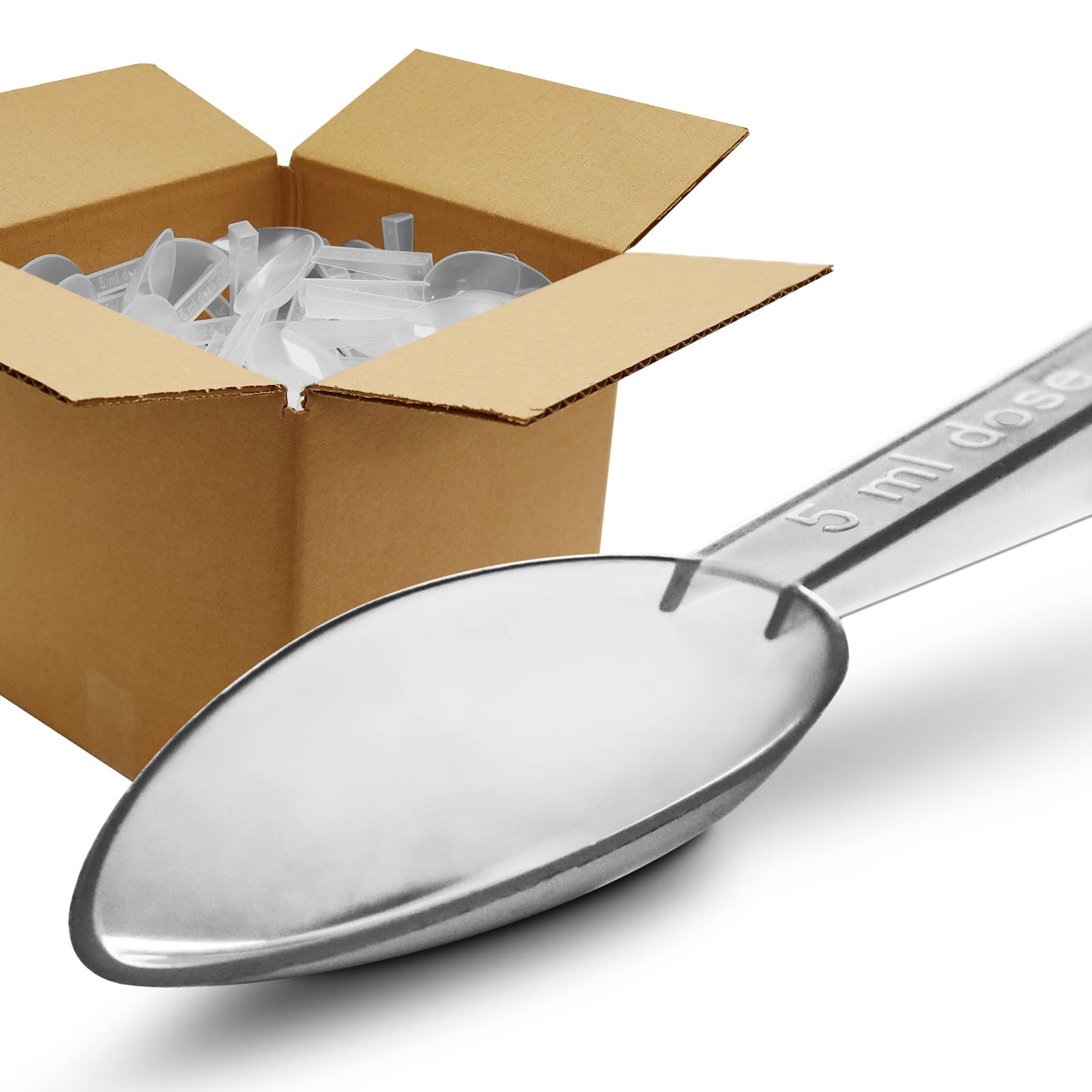 250pcs Box RE-GEN 5ml Reusable Clear Plastic Medicine Spoons | CE Certified