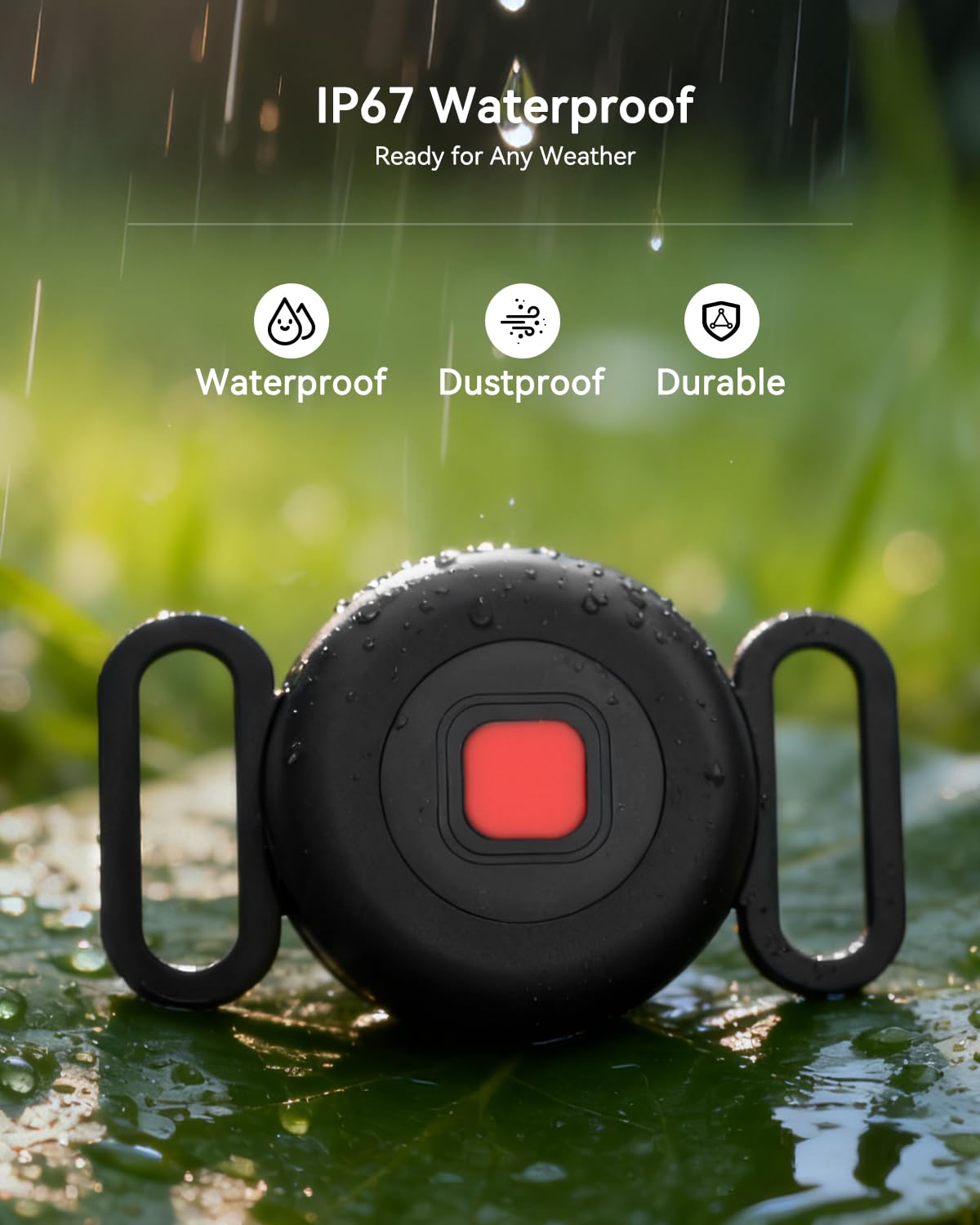 Targhetta localizzatore per cani e gatti con supporto per collare in silicone, funziona con Apple Find My e Android Find Hub, localizzatore Bluetooth impermeabile IP65 (bianco, 2 pezzi)