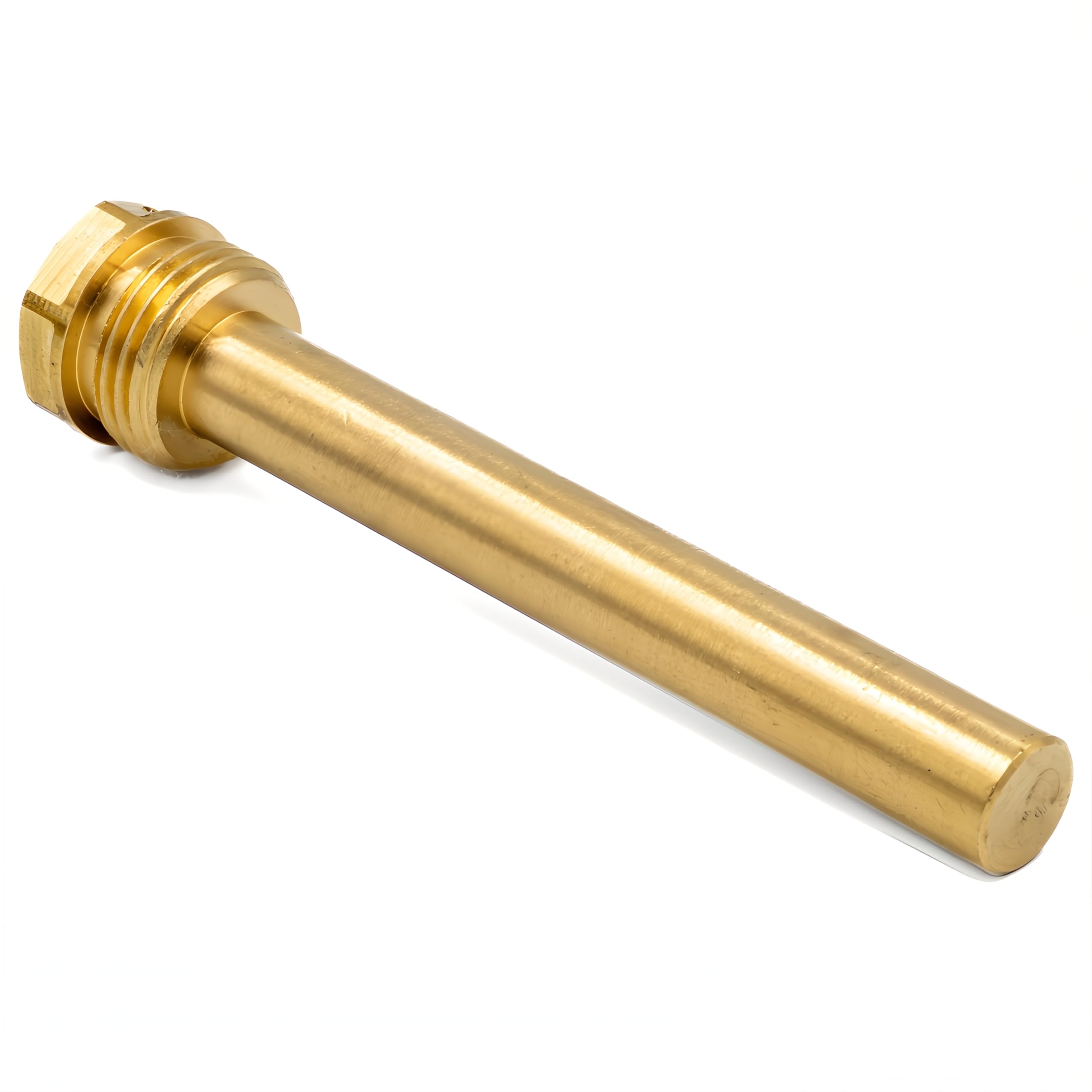Guaina Portasonda In Ottone 1/2 Pollice 150mm - Pozzetto Per Sensore Temperatura, Filetto Esterno, Per Caldaia E Scaldacqua, 10 Bar 95°C