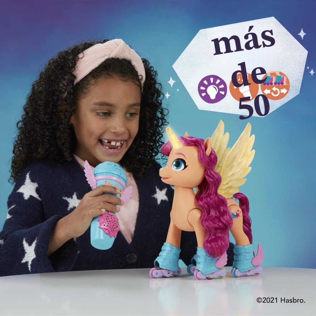 My Little Pony A New Generation - Sunny Starscout Canta y Patina - Juguete de 22,5 cm a Control Remoto, 50 reacciones, Luces y música en español