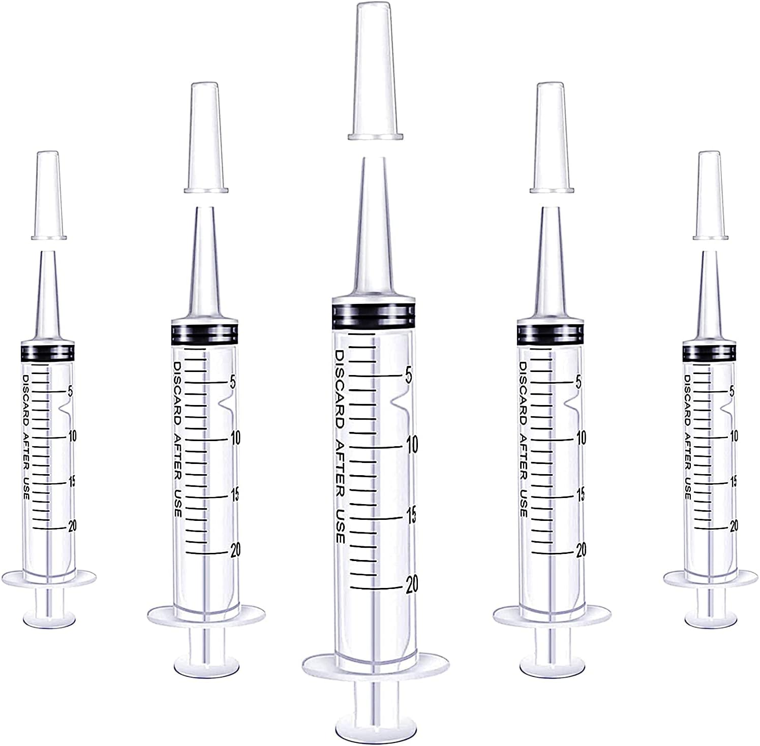 5 Pack 20ml/cc Plastic Syringe Large Syringes Tools Catheter Tip