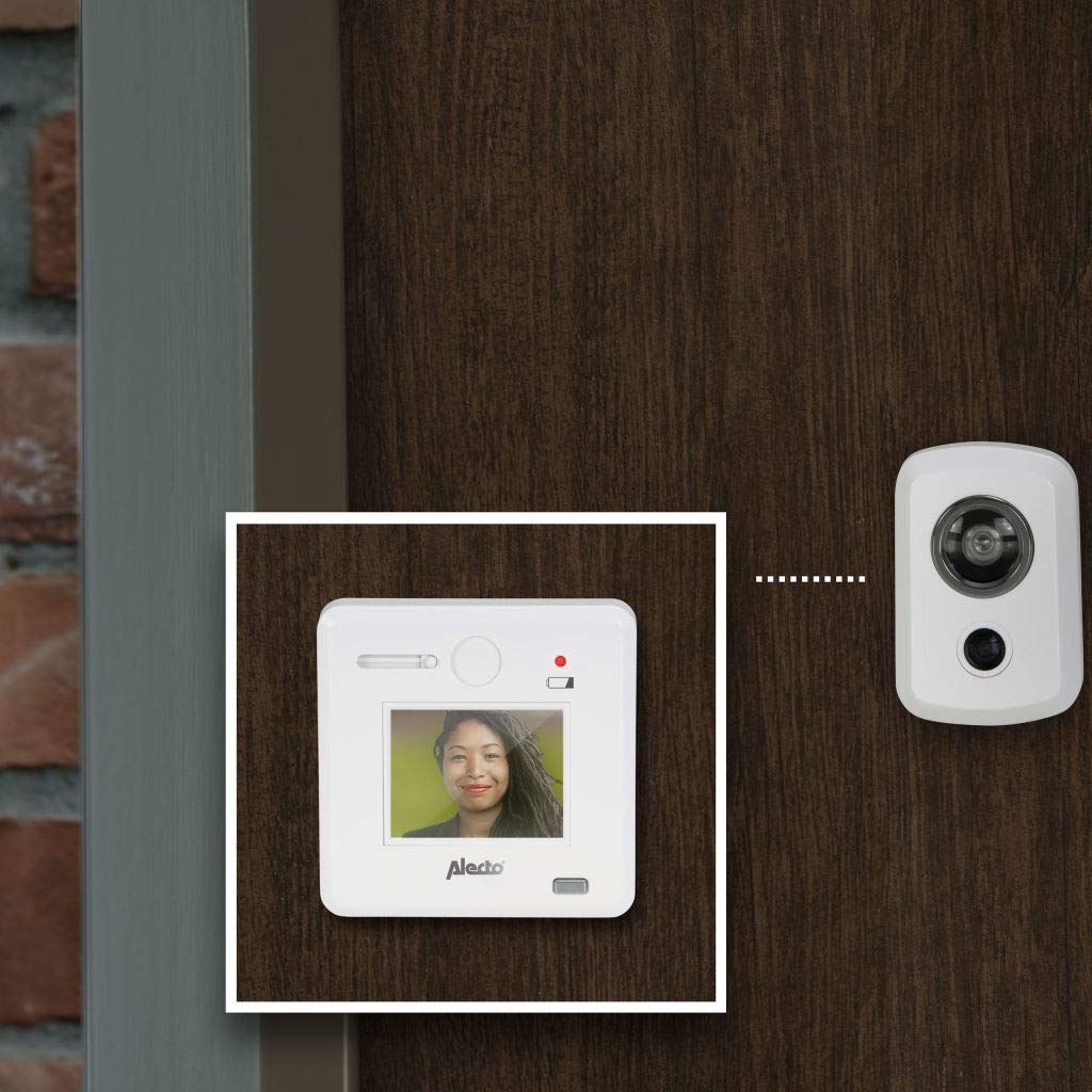 Alecto DC-700 Digitaler Türspion - elektronischer Türspion mit Kamera und Monitor - einfache Installation - Batteriebetrieben - 120° Blickwinkel - Türstärke 30-65mm - weiß