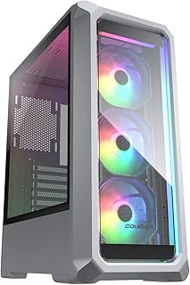 Gabinete Gamer Cougar Archon 2 RGB, Mid Tower, Vidro Temperado, ATX, Branco, Sem Fonte, Com 3 Fans - 385CC50.0004