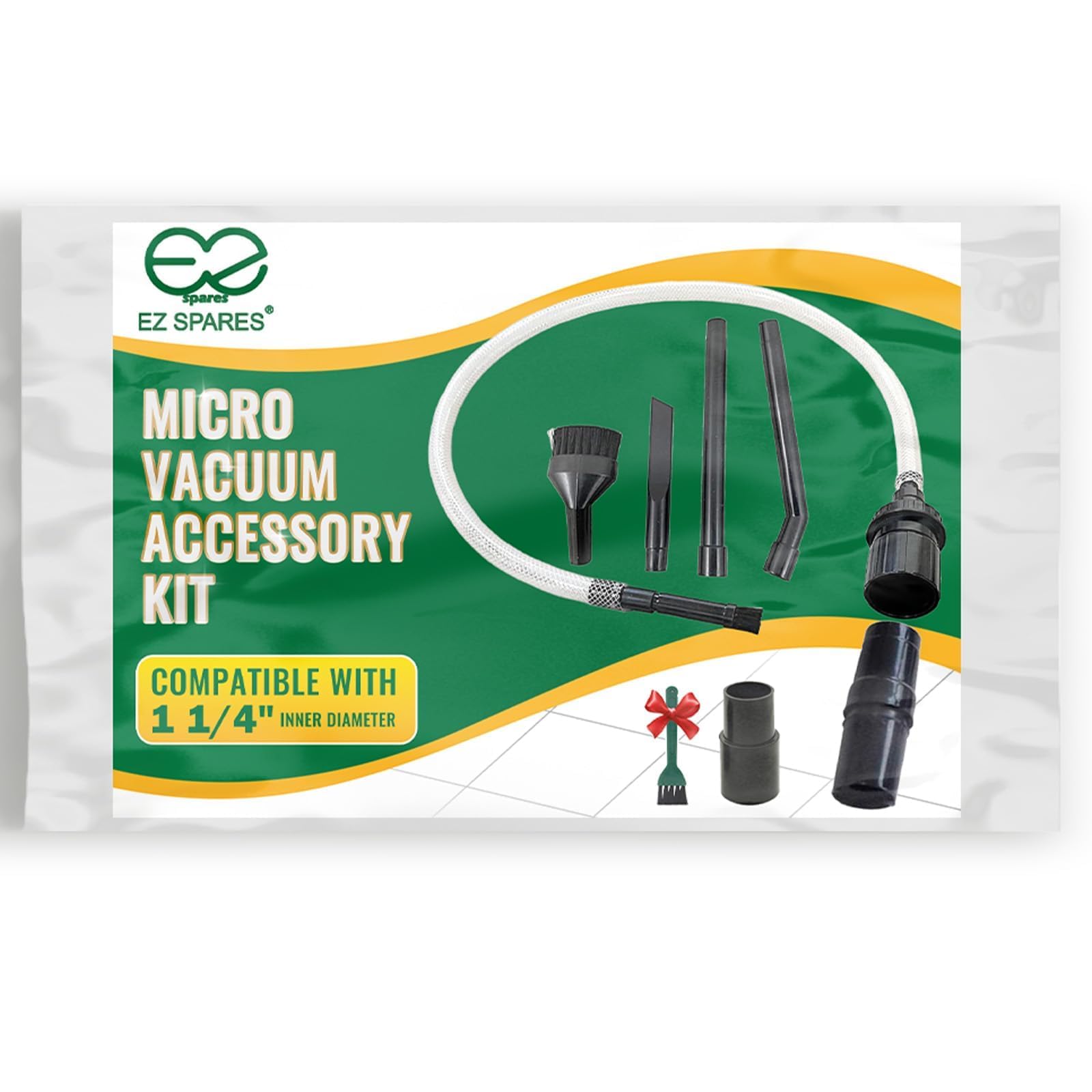 EZ SPARES 7PCS Micro Vacuum Attachment 7 Piece Kit Keyboard Crevice Cleaning Tool Brush Kit