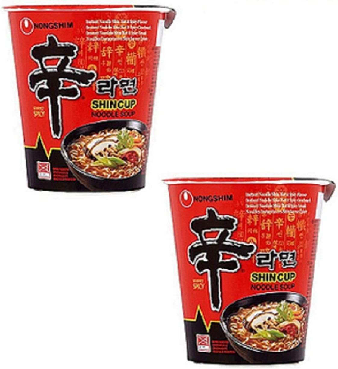Nongshim Shin Ramyan Korean Cup Noodles 68 grams( Pack of 2 )