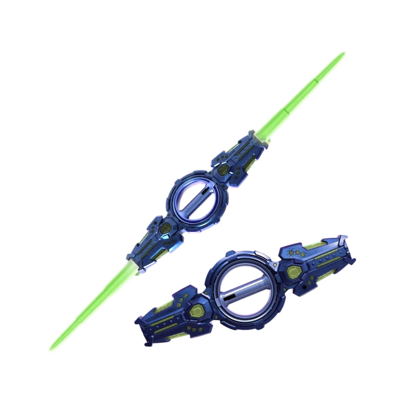LED Light Up Sword for Kids, Double-Ended Telescopic Light Sword, Fire Spin Glowing Toy Sword, Costume Accessory for Cosplay, Rave Parties, Festivals and Role Play (Green)