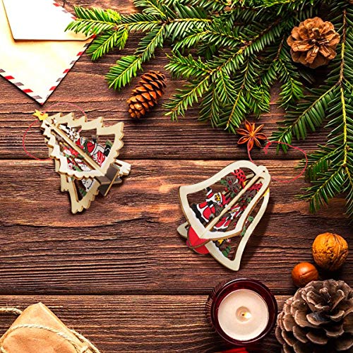 Locisne 9PCS Ornamenti di Legno di Natale 3D