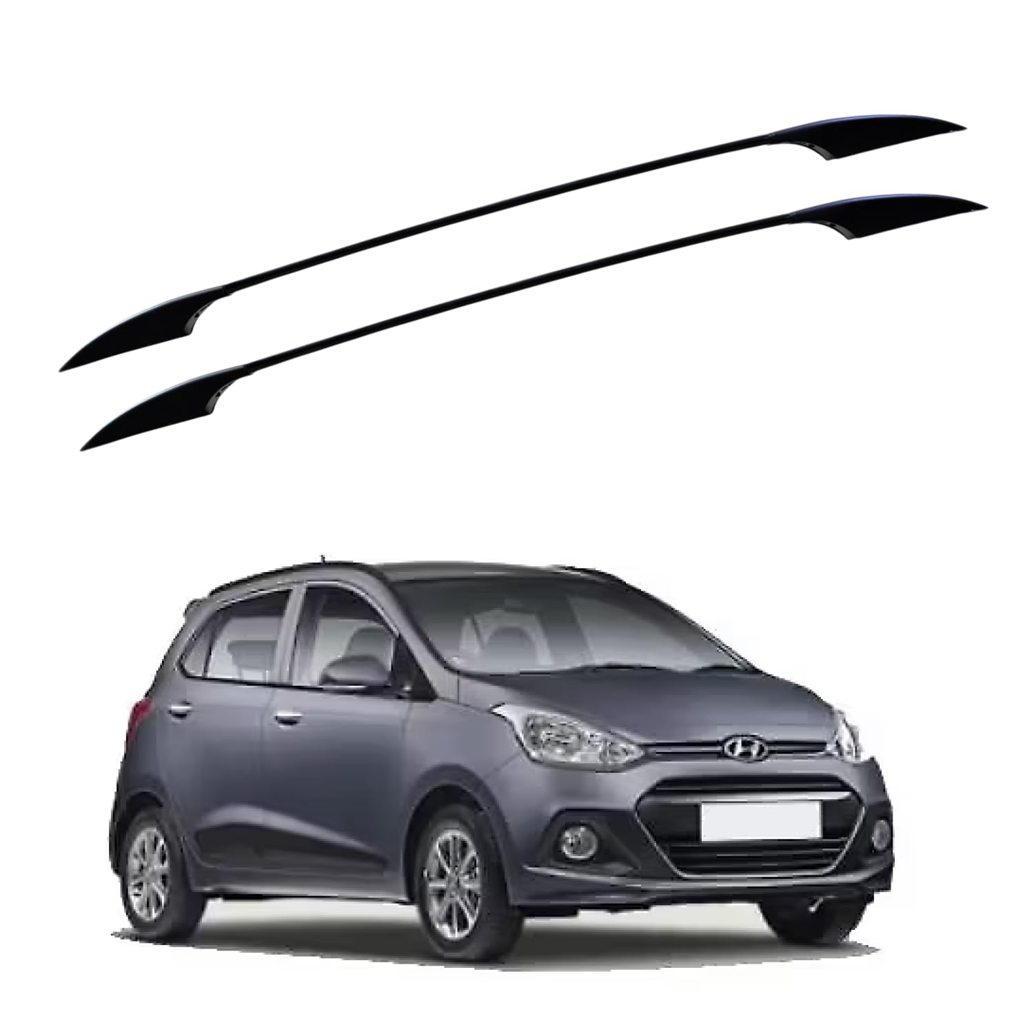 AKSMIT Universal Car Roof Rail with Premium 3M Adhesive Tape | No Drilling Required | Aluminium Alloy Bar & ABS End Caps | Decorative Roof Rack Rails for Hatchback, Sedan & SUV (Black, Pair of 2) A16 | Metal Build-picture-17