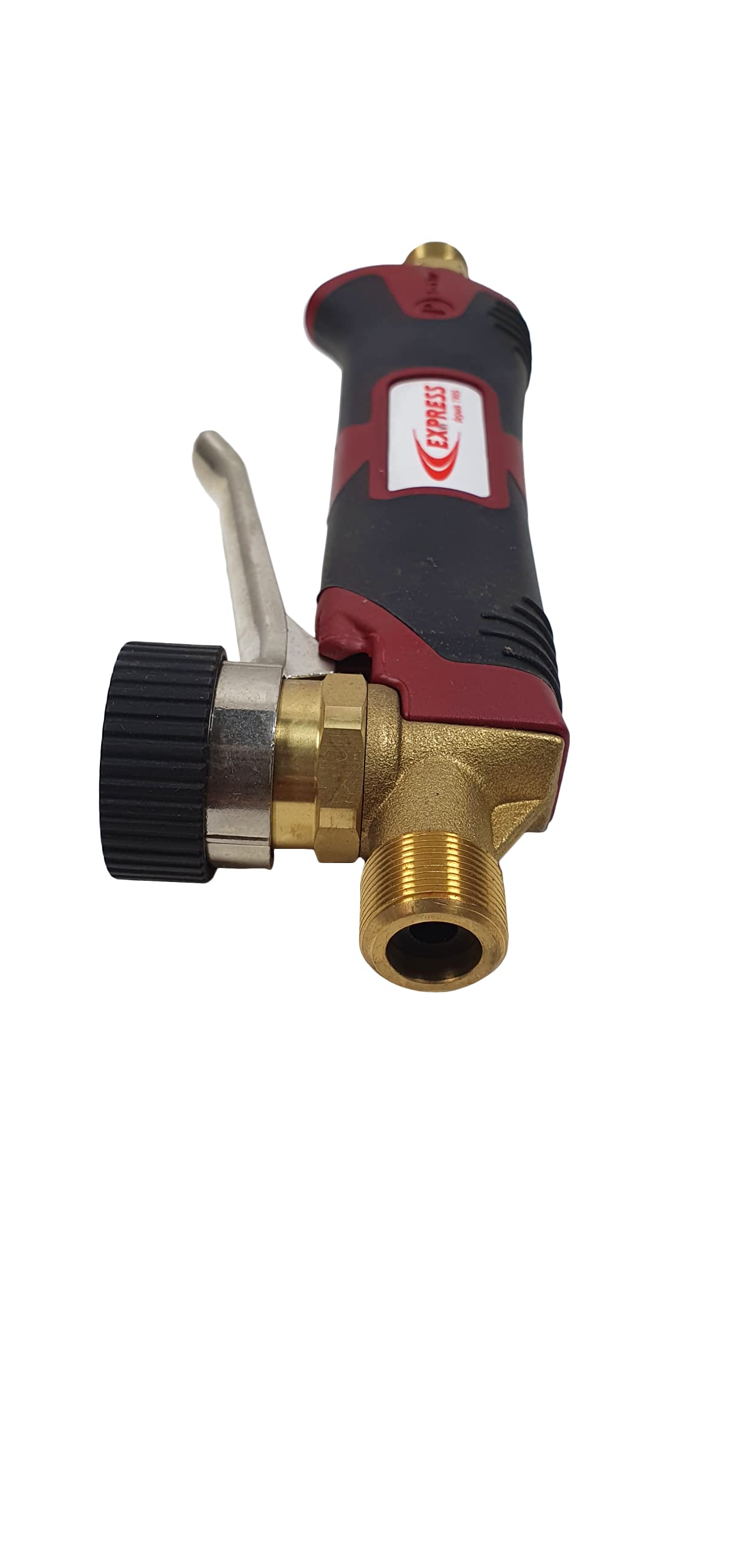 Maniglia per Cannello Saldatore a Grilletto Bimateriale con Attacco Fisso Posteriore 3/8 - Accessori per Torcia Saldatrice Professionali, Cannello a Gas, Fiamma Ossidrica - EXPRESS