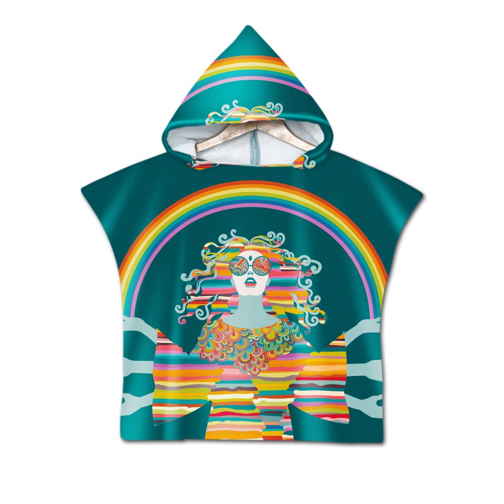Poncho De Bain Enfant Microfibre – Capuche Cartoon, Séchage Rapide, Pour Piscine Ou Plage