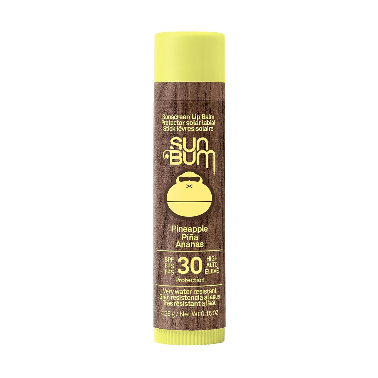 Sun Bum SPF 30 Pineapple Sunscreen Lip Balm, Vegan and Cruelty Free Broad Spectrum UVA/UVB Lip Care, Made with Aloe and Vitamin E for Moisturised Lips, 4.25g