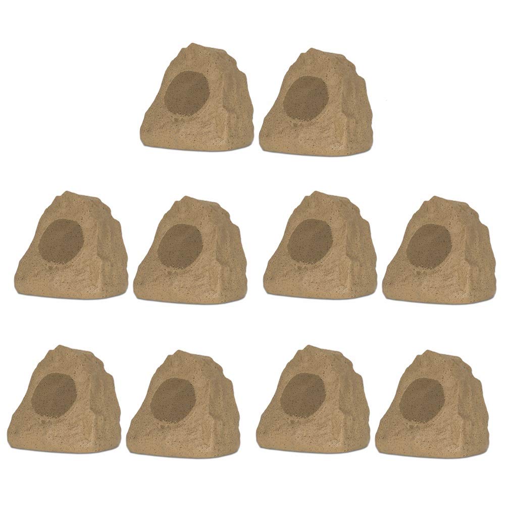 10R4S Outdoor Sandstone Rock 10 Speaker Set for Yard Patio Pool Spa