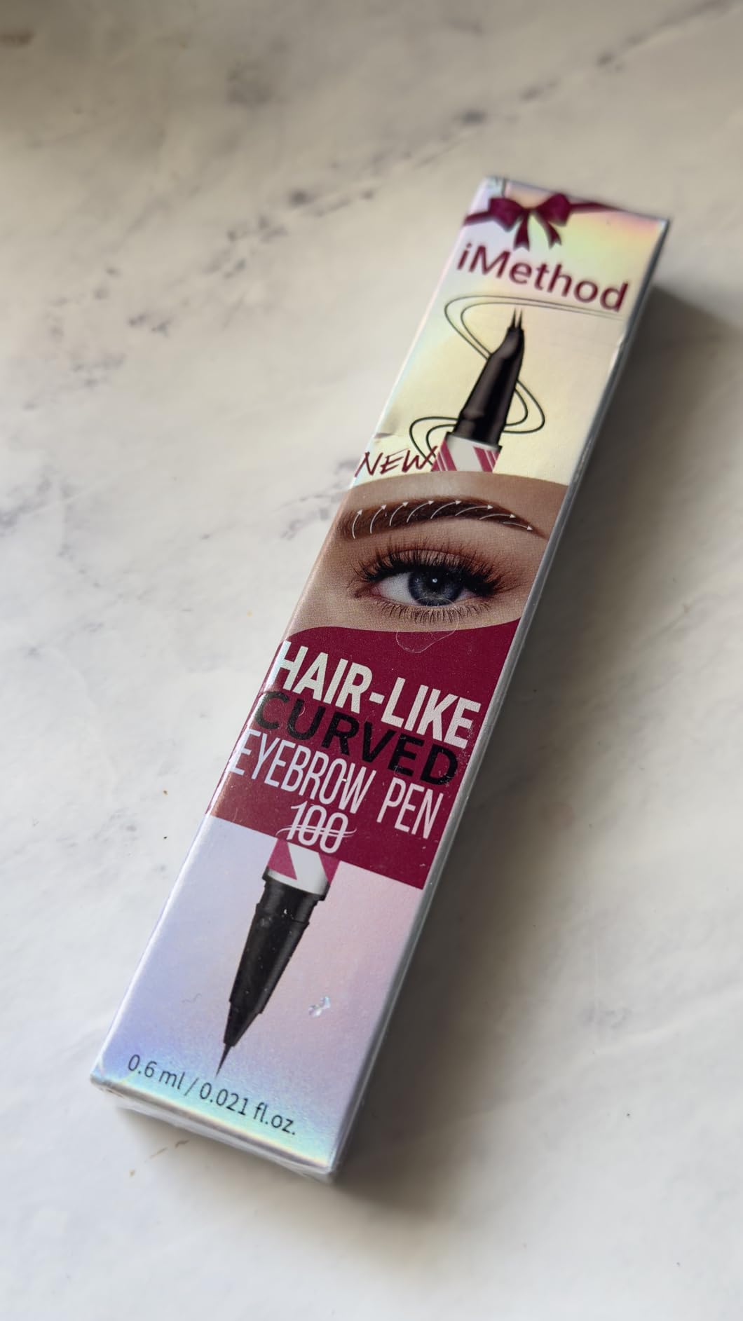 iMethod Curved Eyebrow Pen - 2-in-1 Dual-Ended Microblading Eyebrow Pencil with Curved Tip and Precise Brush-Tip, Brow Pen for Natural Hair-Like Brows, Lasts All-Day, Blonde