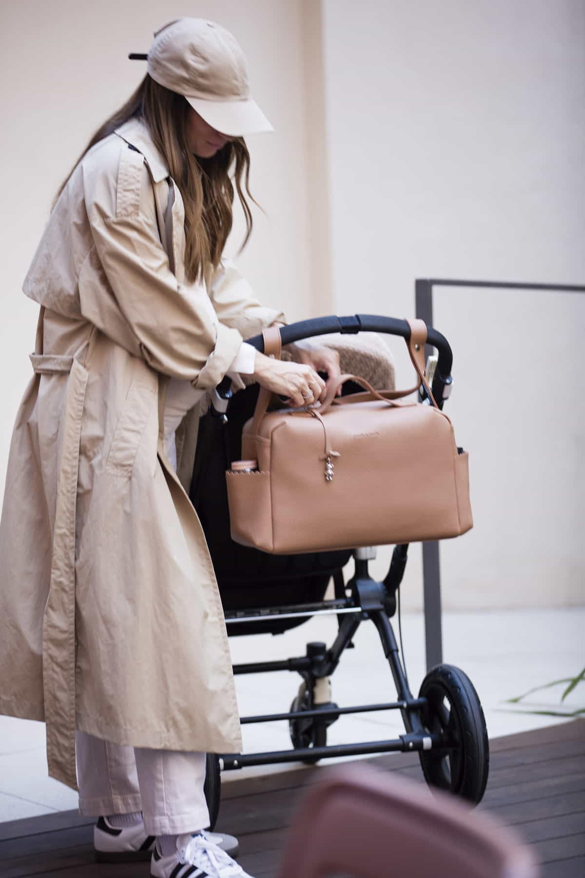 Borsa per pannolini Icon Rosa Beige Grigio Caramella