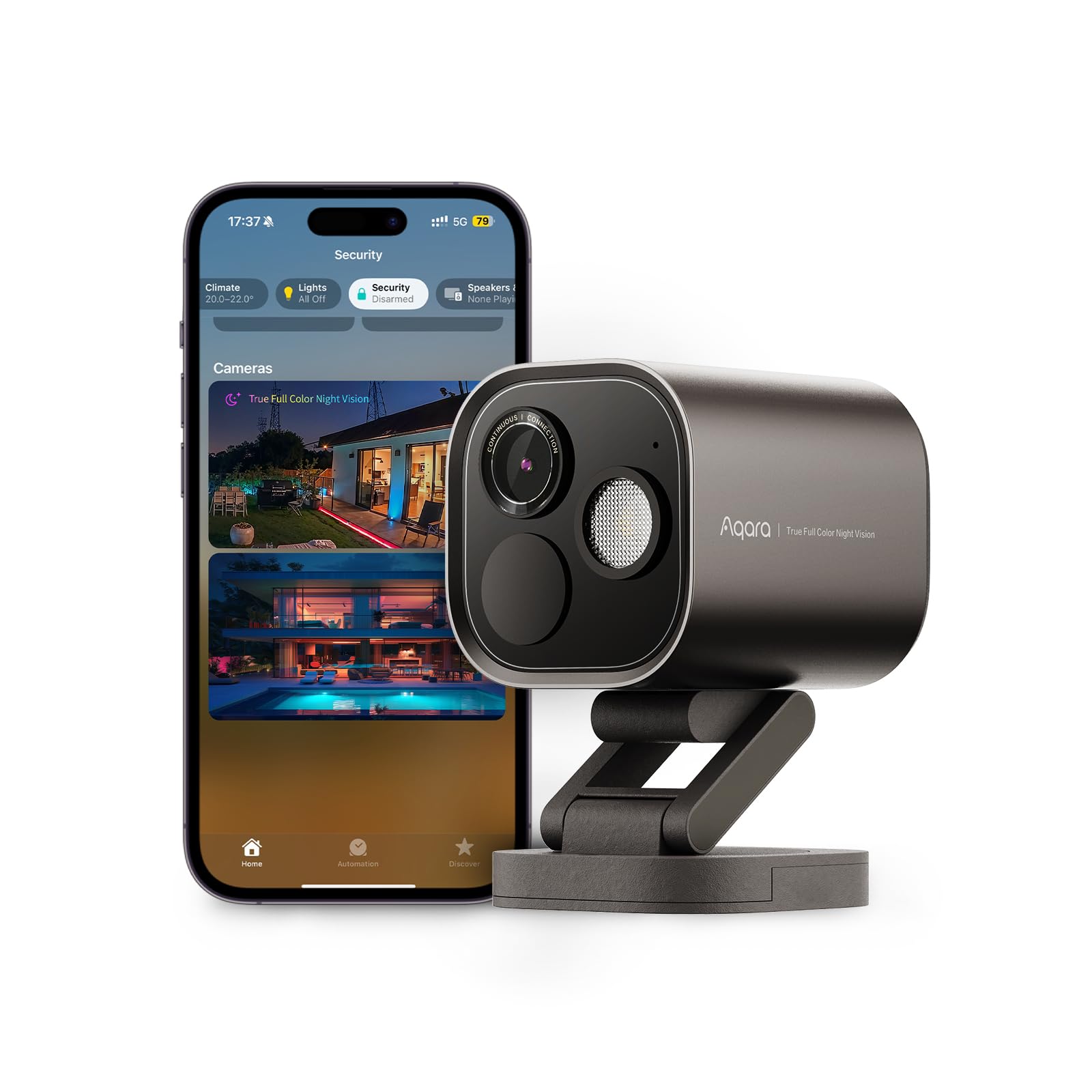 Aqara Aqara 4MP Kamera-Hub G5 Pro WLAN, Echtfarbe Nachtsicht Überwachungskamera Aussen, 2,4/5GHz, HomeKit Secure Video, Thread-Grenzrouter, Lokale Erkennung, Thread/Zigbee, Unterstützt Alexa Google (Grau)