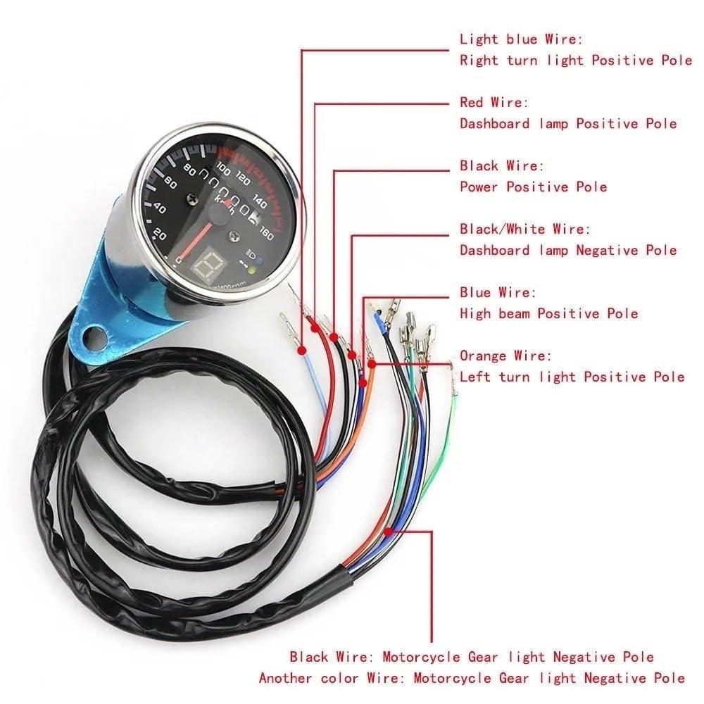 odometer compteur Compteur de moto, odomètre, jauge, Instrument indicateur LED, pièces, accessoires modifiés