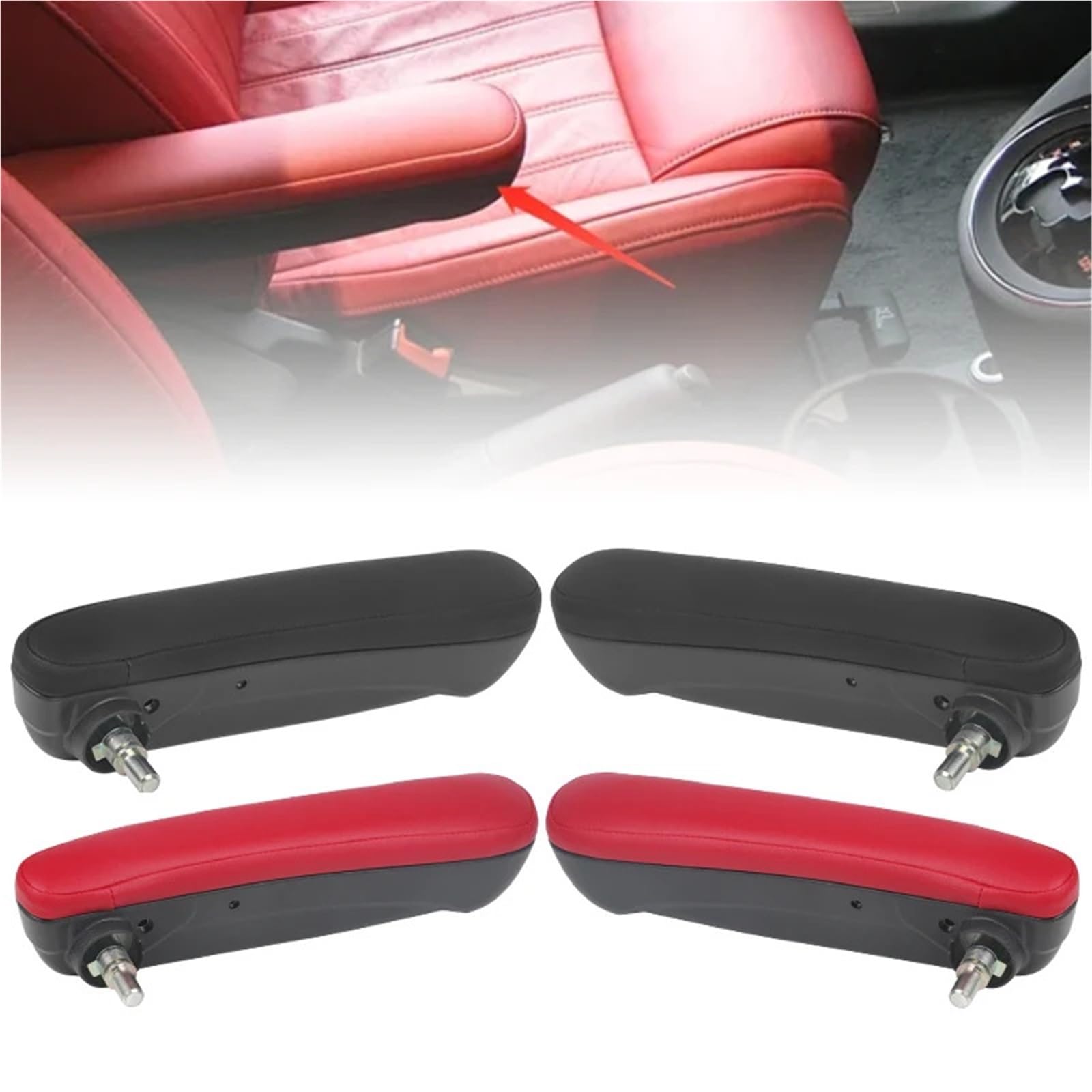 Bandeja de Silicona para Consola Adatto per 2016-2019 Bracciolo del sedile anteriore(1pc Red Left)