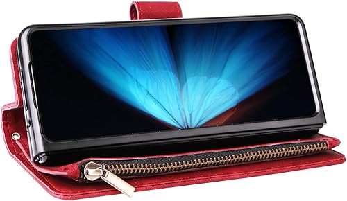 Miniatura 7 de LBYZCASE Funda para Galaxy Z Fold 4 5G (2022) con ranuras para tarjetas, función atril con cierre magnético, cierre magnético, correa de muñeca para