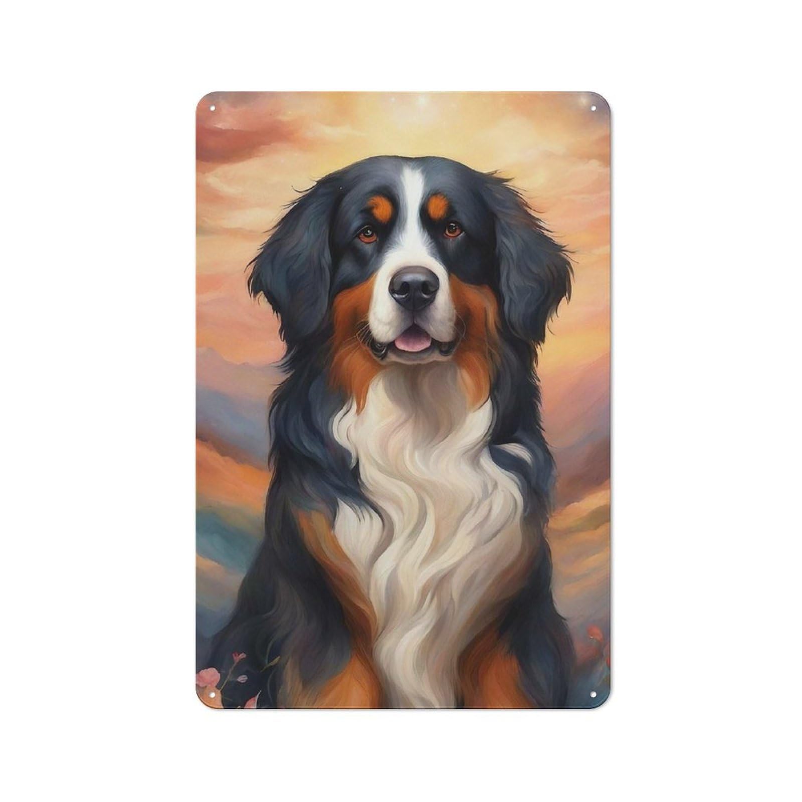 Junmoney Dog000121 Friendly Metal Wall Decor 30X20cm, Decorative Metal Plaque For Tea Room, Shop Wall Or Breakfast Area