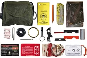 ESEE Gear Knives, Pocket Survival Kit with Olive Drab Pouch