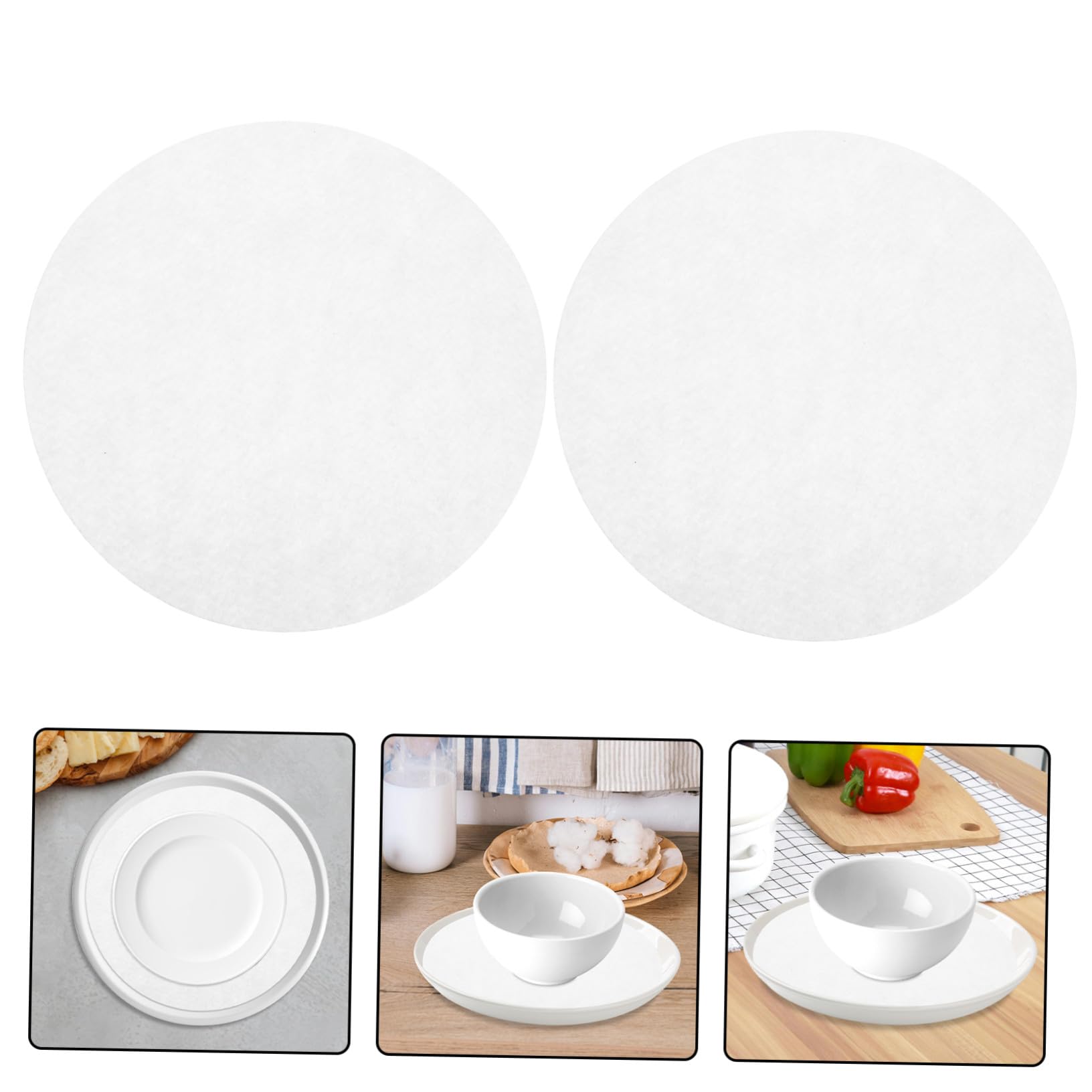 50 Piezas Protector de Placa Fieltro Separador de sartenes agarraderas para ollas de Cocina White