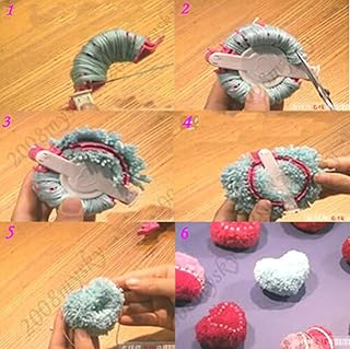 2X Size L+S Heart Shape Pom Pom Maker Baby Fluff Ball Weaver Knitting Craft Tool