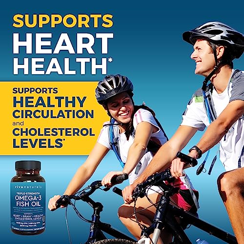 Viva Naturals Epa Dha Omega 3 Supplement, Triple-Strength Wild Caught Fish Oil Pills, Supports Heart And Brain Health, 2000 Mg Omega 3 Fatty Acids Per Serving Including Epa And Dha, 90 Softgels #TOP3