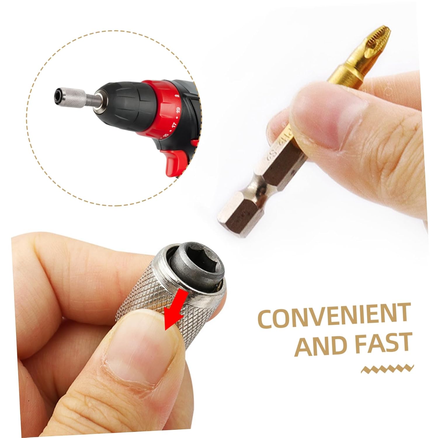 Hexagonal Shank Socket Drill Chuck Adapter for Electric Hammer Drill Replacement Shank for Power Tools