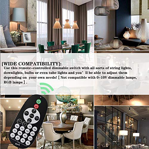 Outdoor Dimmer, Wireless RF Smart Plug-in Outdoor Dimmer Switch, Remote Control Dimming Controller 10 Ft Extension Cord -800W Max Power/100FT Max Range/IP68 Waterproof/Stepless Dimming for Dimmable L