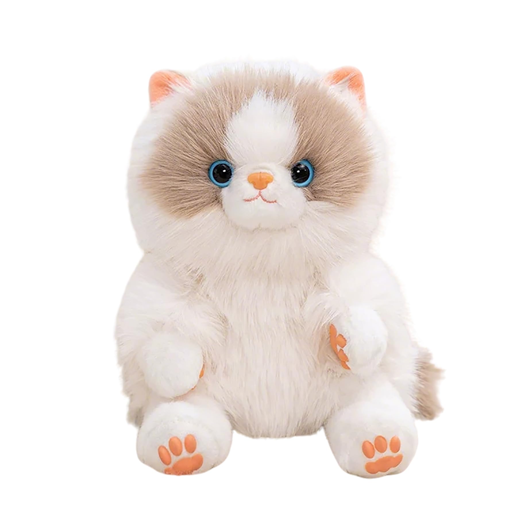 lilizzhoumax Weighted Paws Ragdoll Cat Plush Toy 25cm Scented Fluffy Kitten Stuffed Animal Cute Sitting Long Hair Floppy Sensory Teddy Bedtime Anxiety Relief Gift for Kids Girls