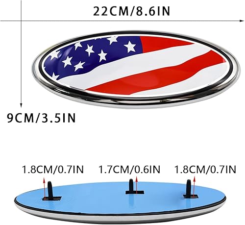 Miniatura 2 de Emblema para Ford Emblem de 9 pulgadas, calcomanía para parrilla delantera, emblema ovalado de 9 x 3.5 pulgadas, repuesto para F-150 2004-2014