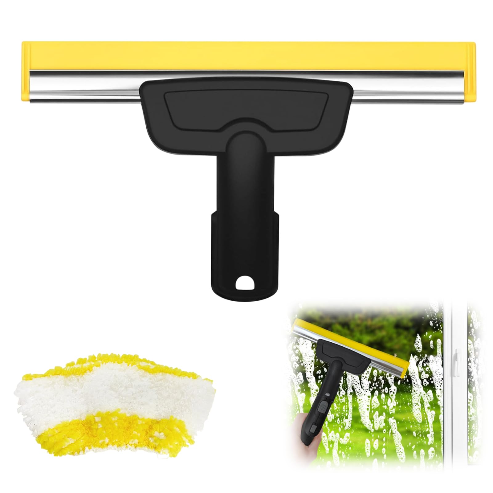 Buse de fenêtre pour nettoyeur vapeur Kärcher avec chiffon en microfibre compatible avec Kärcher SC1 SC2 SC3 SC4 SC5 SC7, accessoire de rechange pour un nettoyage sans traces du verre, des fenêtres et