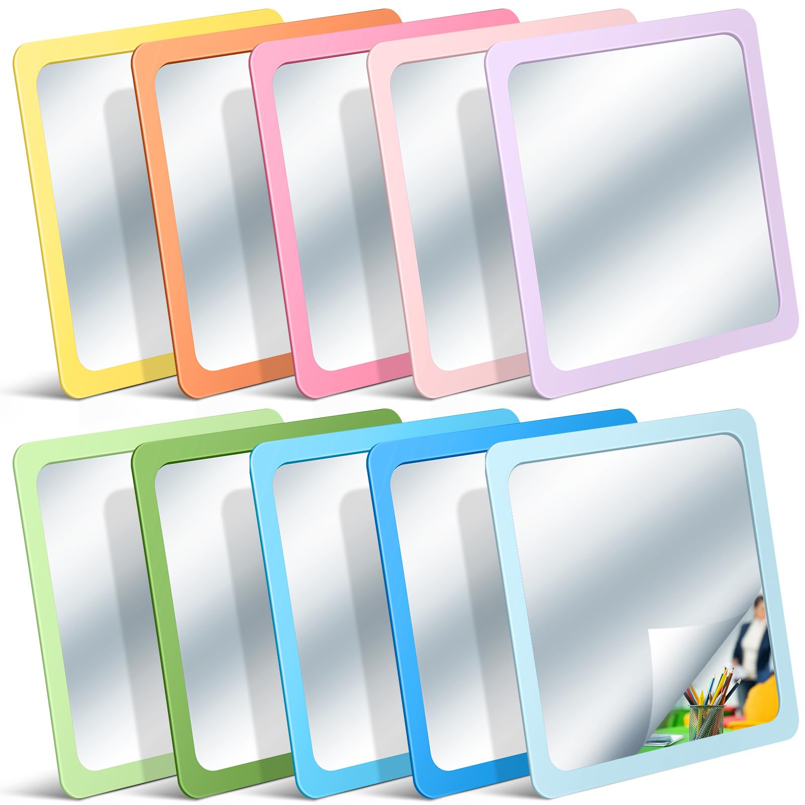 Miroir plastique incassable Dandat 15,2x15,2 cm réflecteur