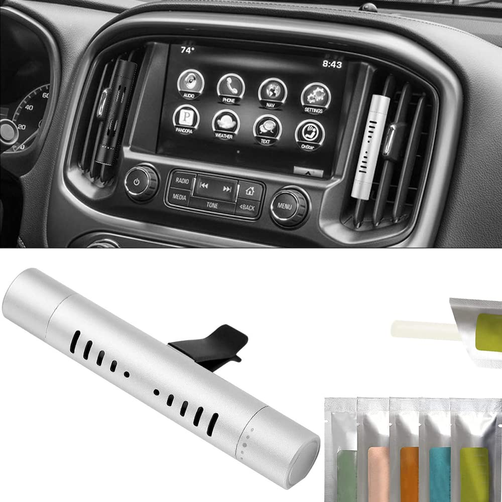 WISKA® Car Air Freshener for Dashboard Scent Diffuser Car Perfume for Dashboard Vent Clip Sticks For Women Men Automotive Fragrance Decoration Car Interior Accessories (Silver)