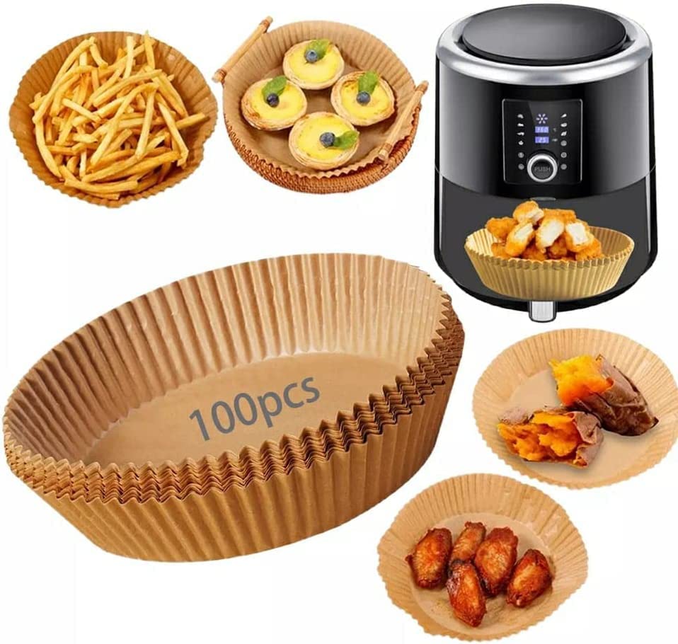 Carta Da Forno Per Friggitrice Ad Aria - 100 Pezzi 20cm - Antiaderente - Per Forno E Microonde - Foto 2