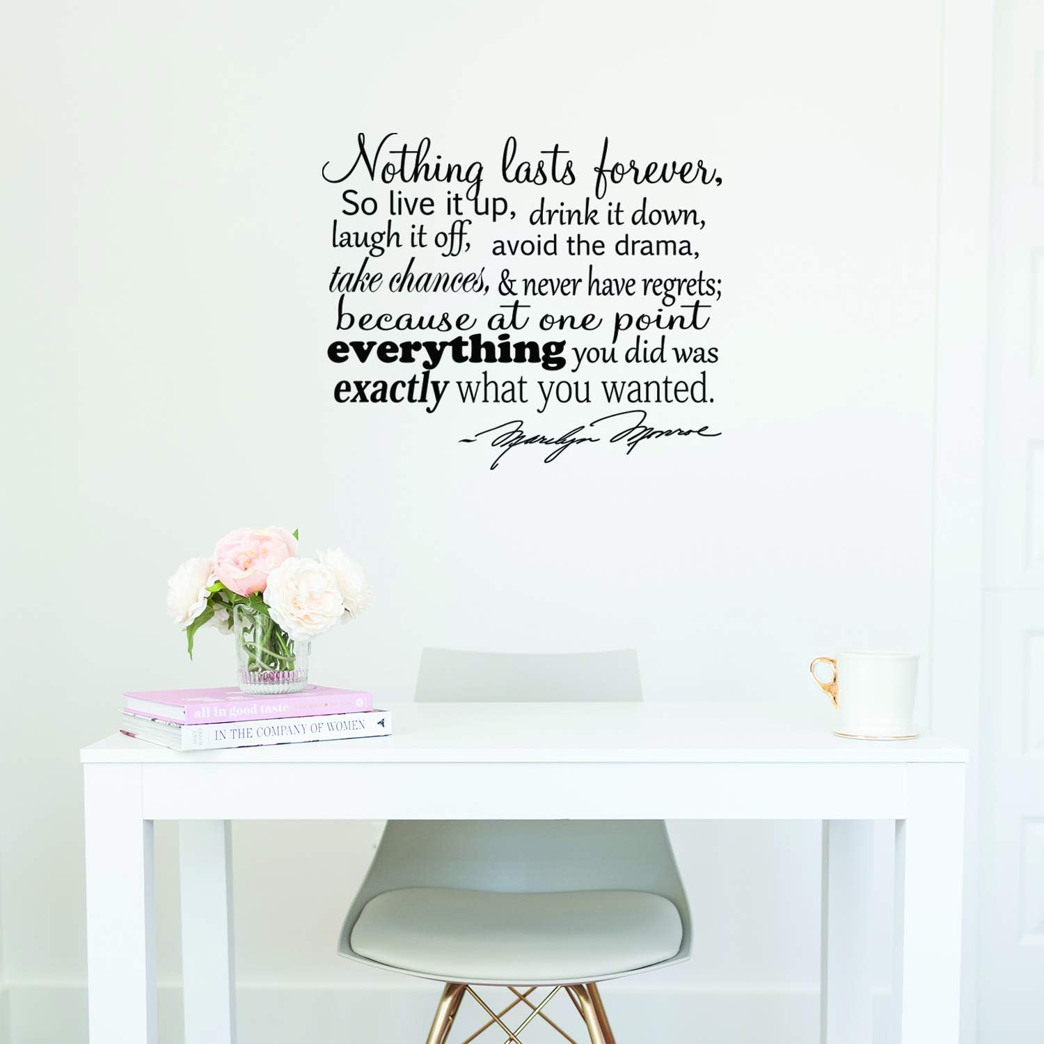 Nothing Lasts Forever. Marilyn Monroe Quote Vinyl Wall Decal Sticker Art