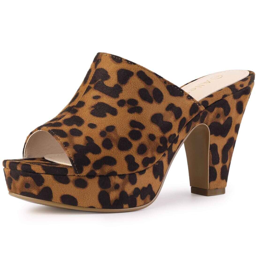 Allegra K Women's Open Toe Platform Chunky Heel Slides Sandals